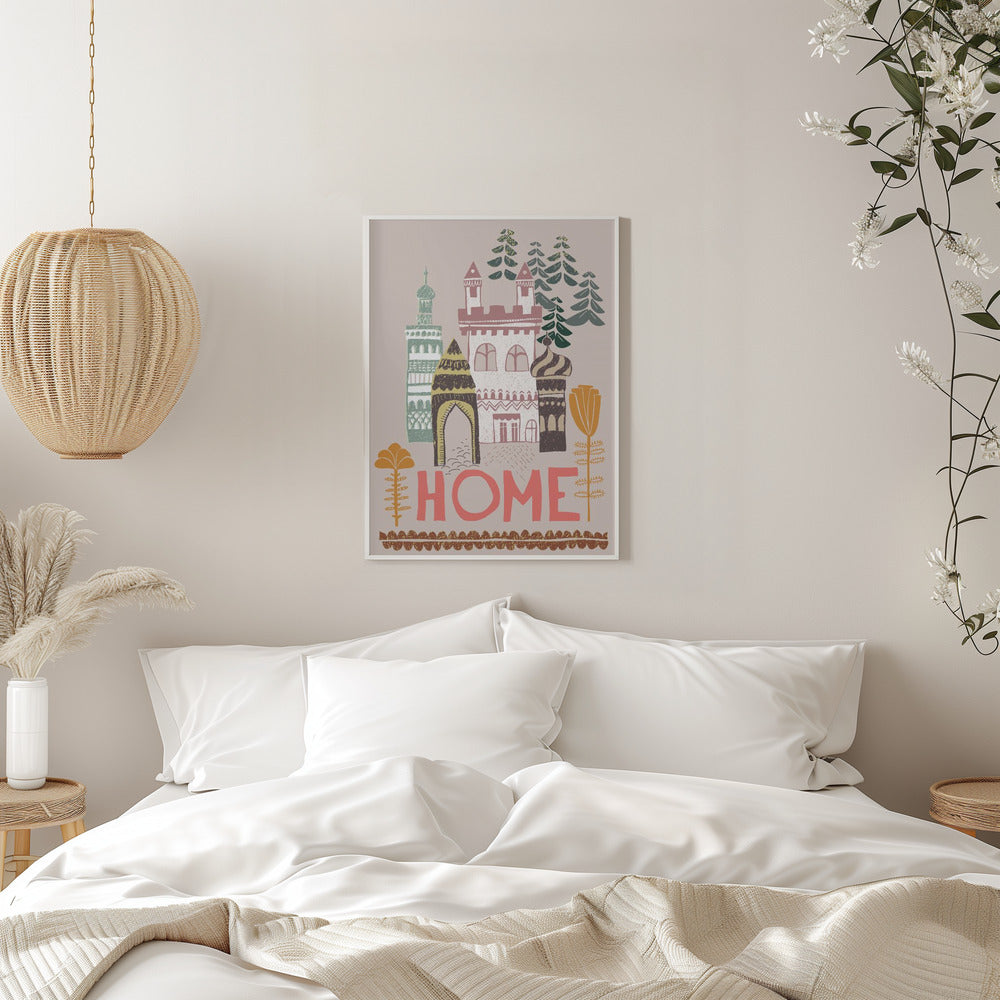 Block print Home - Stretched Canvas, Poster or Fine Art Print I Heart Wall Art