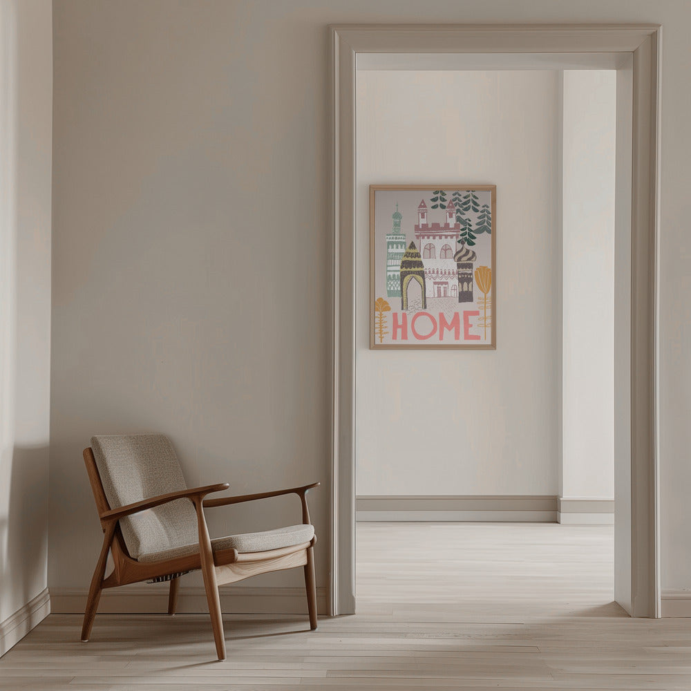 Block print Home - Stretched Canvas, Poster or Fine Art Print I Heart Wall Art