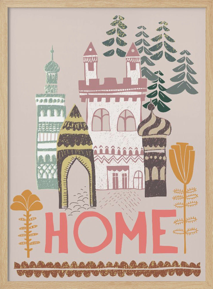 Block print Home - Stretched Canvas, Poster or Fine Art Print I Heart Wall Art