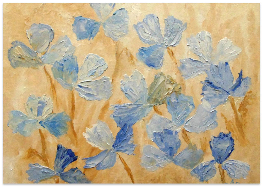 Bloom In Blue - Stretched Canvas, Poster or Fine Art Print I Heart Wall Art