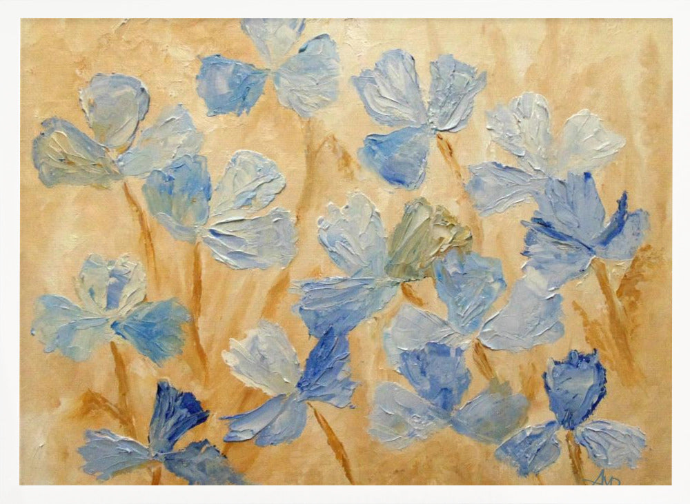 Bloom In Blue - Stretched Canvas, Poster or Fine Art Print I Heart Wall Art