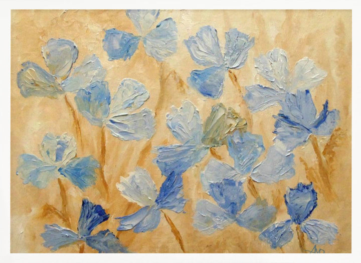 Bloom In Blue - Stretched Canvas, Poster or Fine Art Print I Heart Wall Art