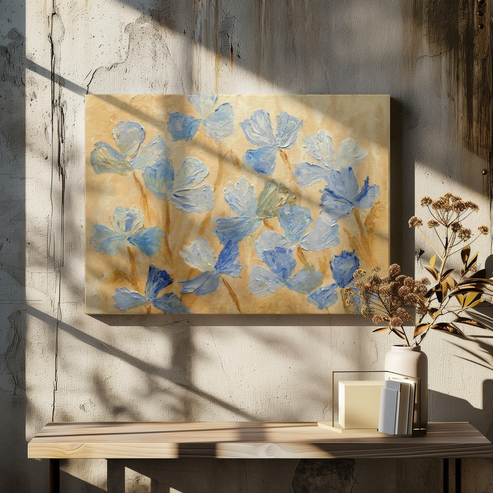 Bloom In Blue - Stretched Canvas, Poster or Fine Art Print I Heart Wall Art