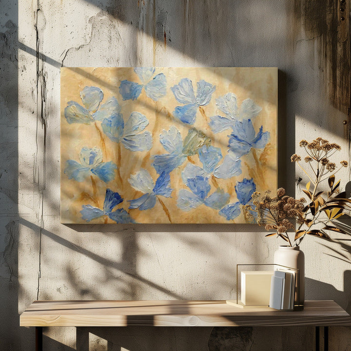 Bloom In Blue - Stretched Canvas, Poster or Fine Art Print I Heart Wall Art
