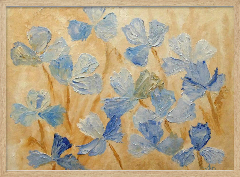 Bloom In Blue - Stretched Canvas, Poster or Fine Art Print I Heart Wall Art