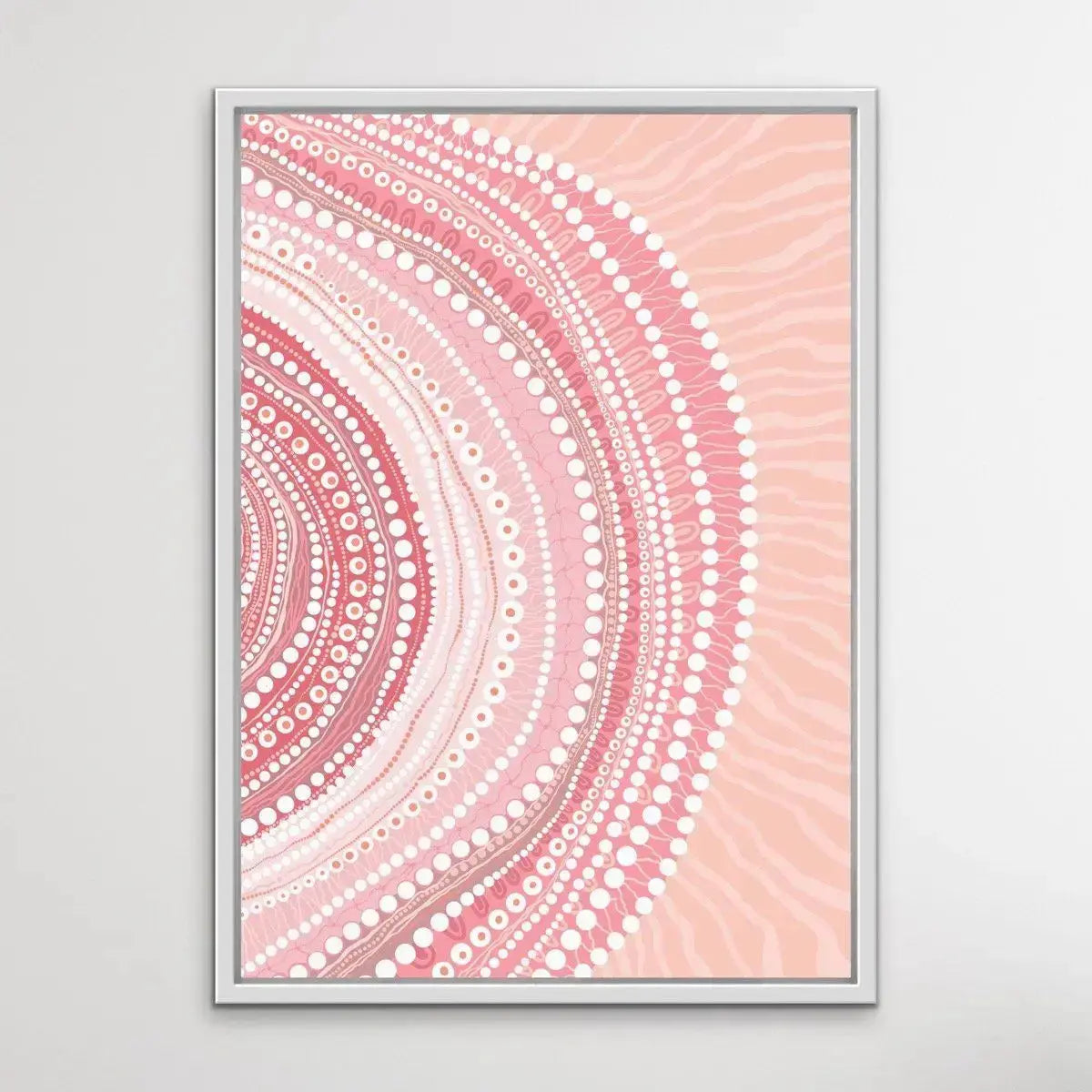 Blooming Female- Pink -Aboriginal Art Print By Leah Cummins. - I Heart Wall Art - Poster Print, Canvas Print or Framed Art Print