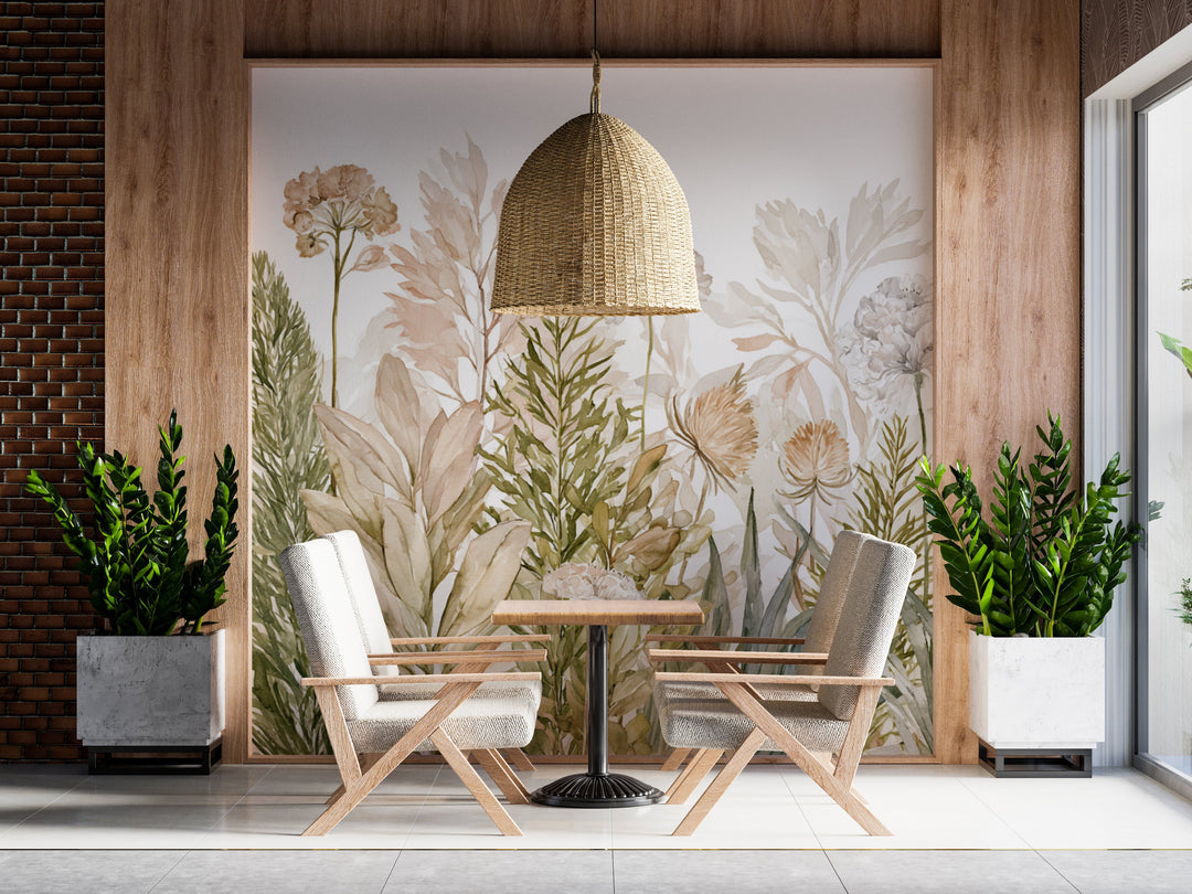 Blooming Grace- Floral Peel and Stick Premium Wallpaper Mural