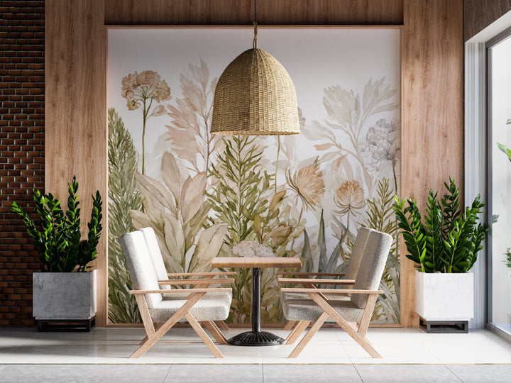 Blooming Grace- Floral Peel and Stick Premium Wallpaper Mural