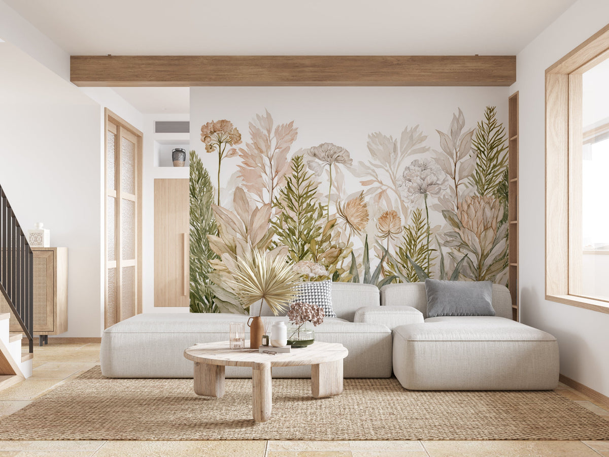Blooming Grace- Floral Peel and Stick Premium Wallpaper Mural