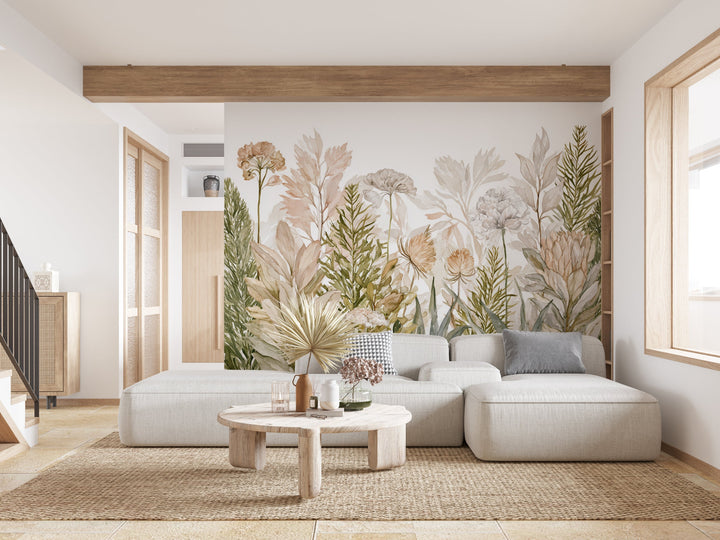 Blooming Grace- Floral Peel and Stick Premium Wallpaper Mural