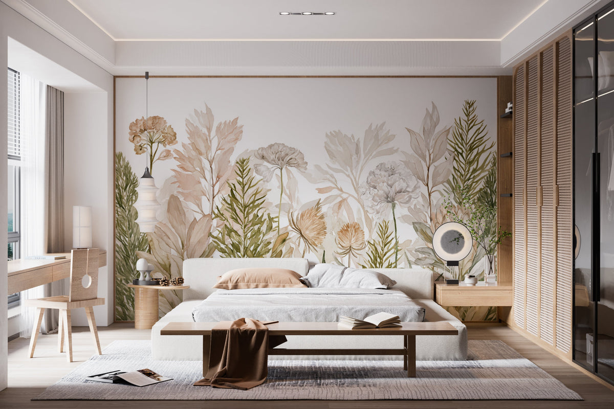 Blooming Grace- Floral Peel and Stick Premium Wallpaper Mural
