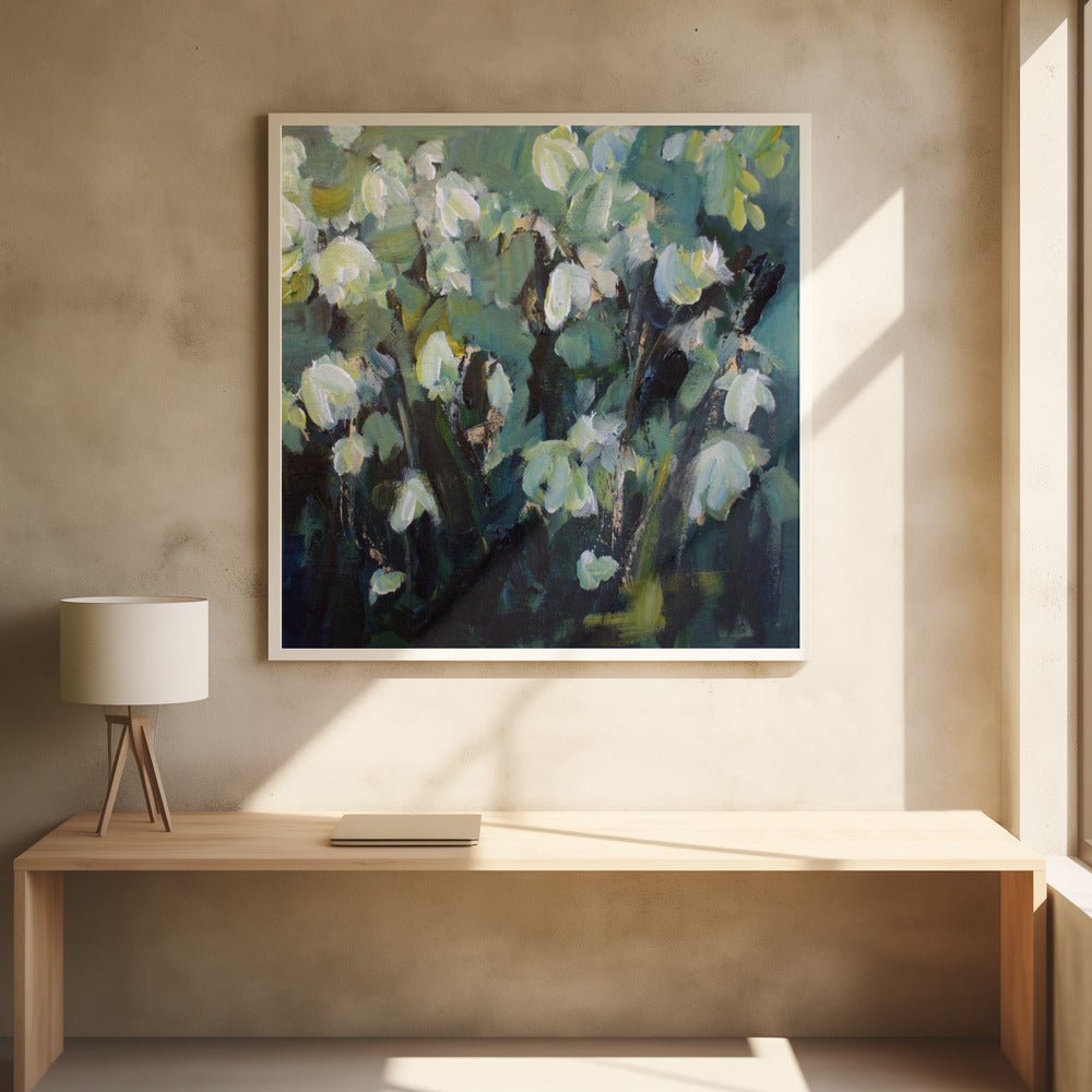 Blooming Serenity - Square Stretched Canvas, Poster or Fine Art Print - I Heart Wall Art - Poster Print, Canvas Print or Framed Art Print