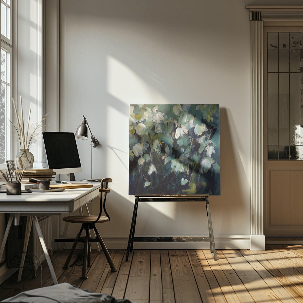 Blooming Serenity - Square Stretched Canvas, Poster or Fine Art Print - I Heart Wall Art - Poster Print, Canvas Print or Framed Art Print