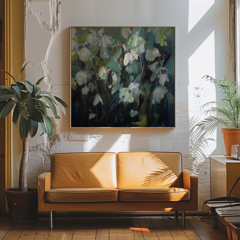 Blooming Serenity - Square Stretched Canvas, Poster or Fine Art Print - I Heart Wall Art - Poster Print, Canvas Print or Framed Art Print