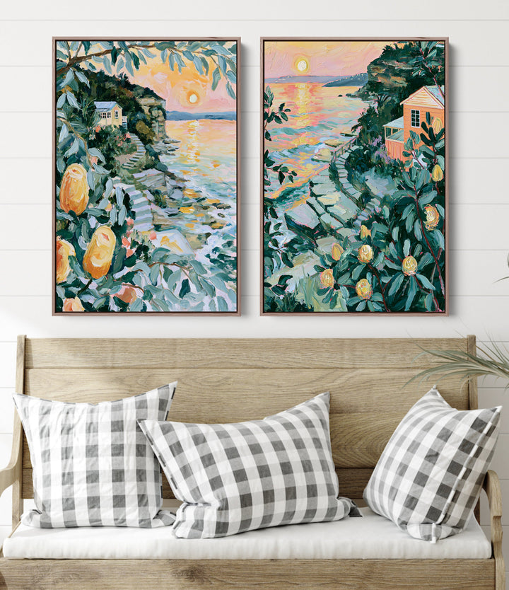 Blooming Shore by IHeartStudio - Two Piece Australian Contemporary Coastal Canvas Print