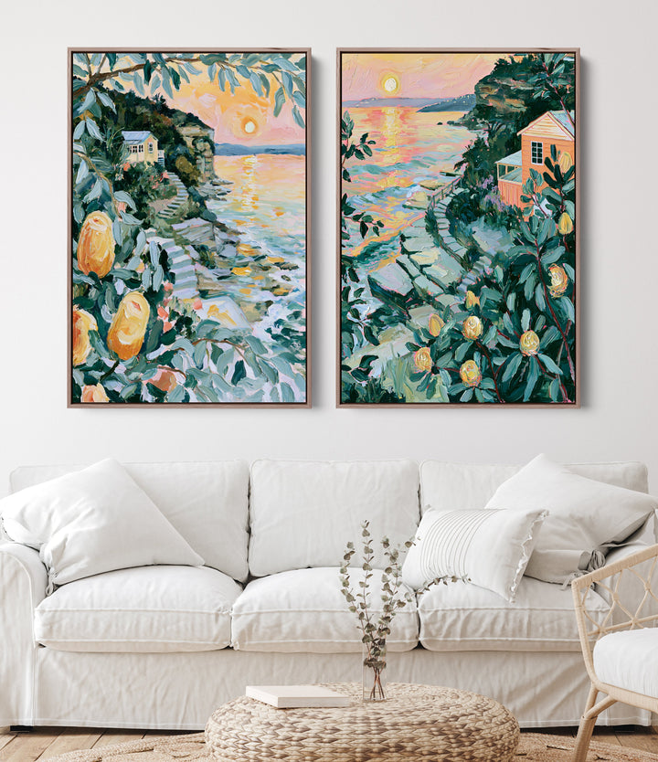 Blooming Shore by IHeartStudio - Two Piece Australian Contemporary Coastal Canvas Print