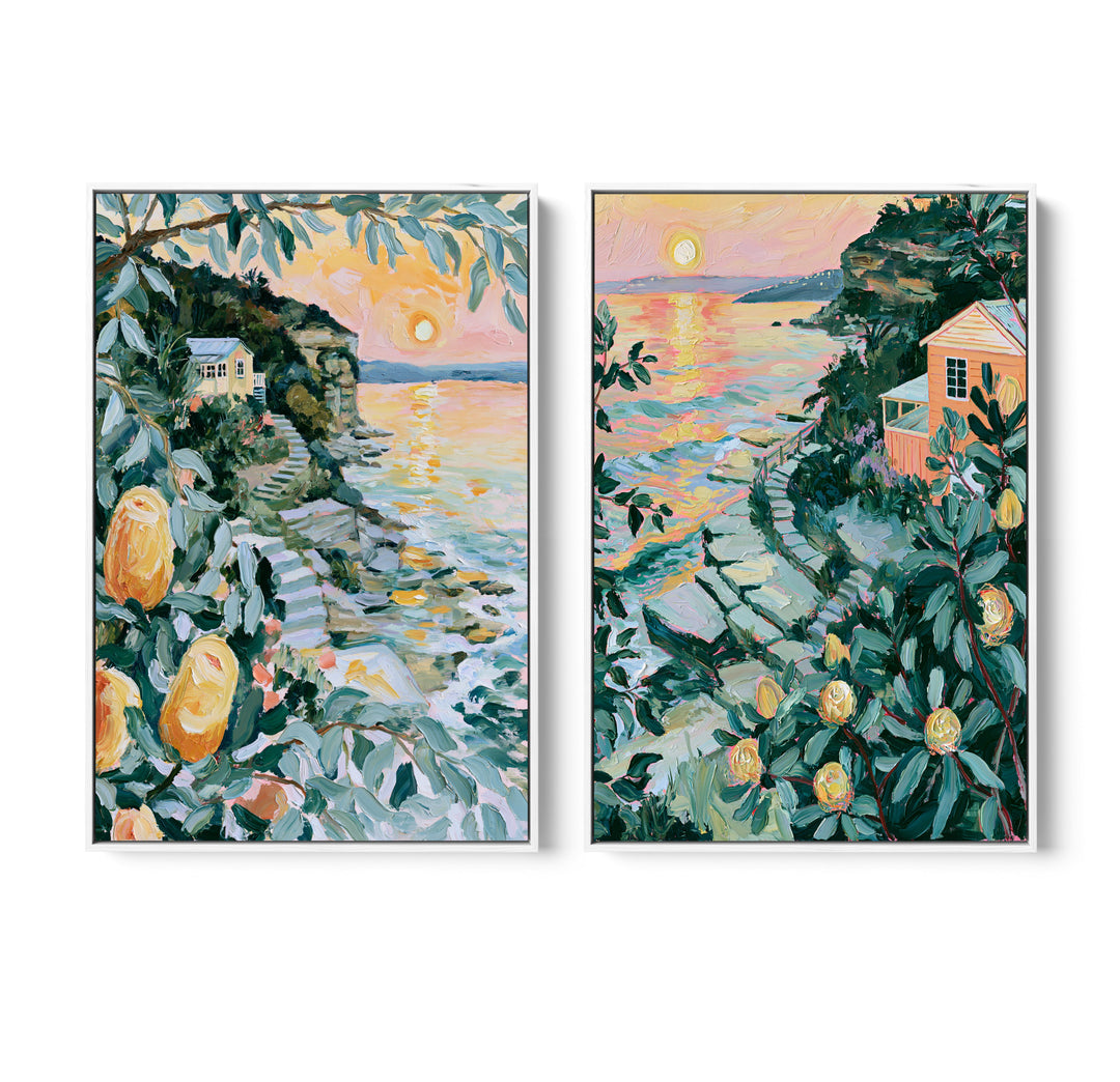 Blooming Shore by IHeartStudio - Two Piece Australian Contemporary Coastal Canvas Print