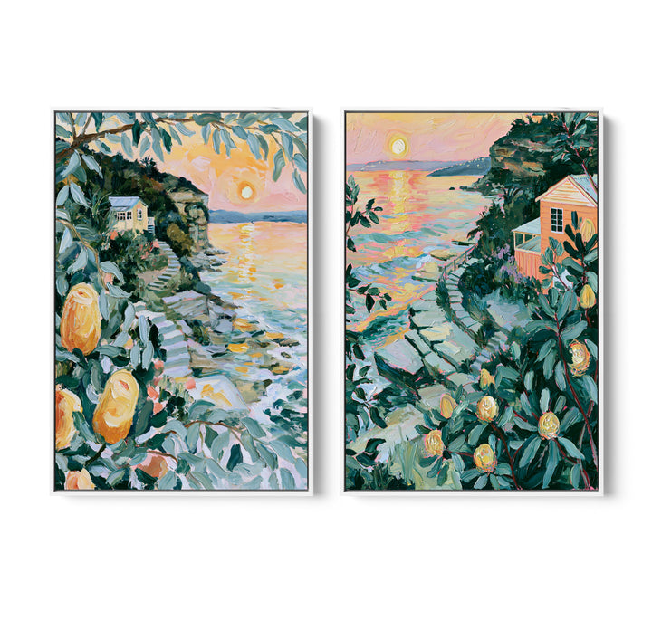 Blooming Shore by IHeartStudio - Two Piece Australian Contemporary Coastal Canvas Print