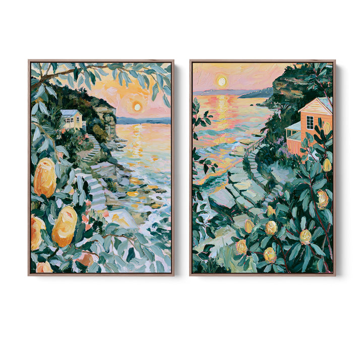 Blooming Shore by IHeartStudio - Two Piece Australian Contemporary Coastal Canvas Print