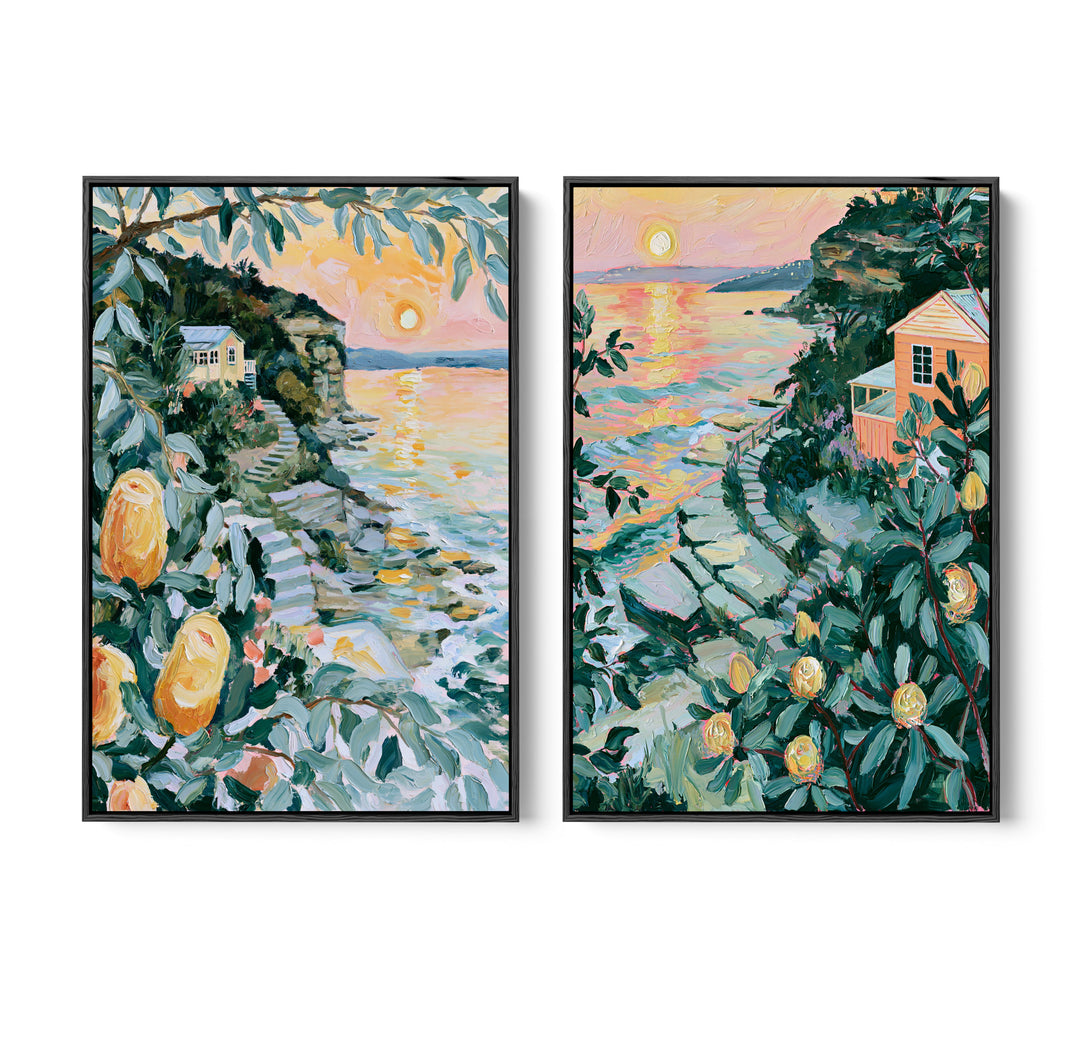 Blooming Shore by IHeartStudio - Two Piece Australian Contemporary Coastal Canvas Print