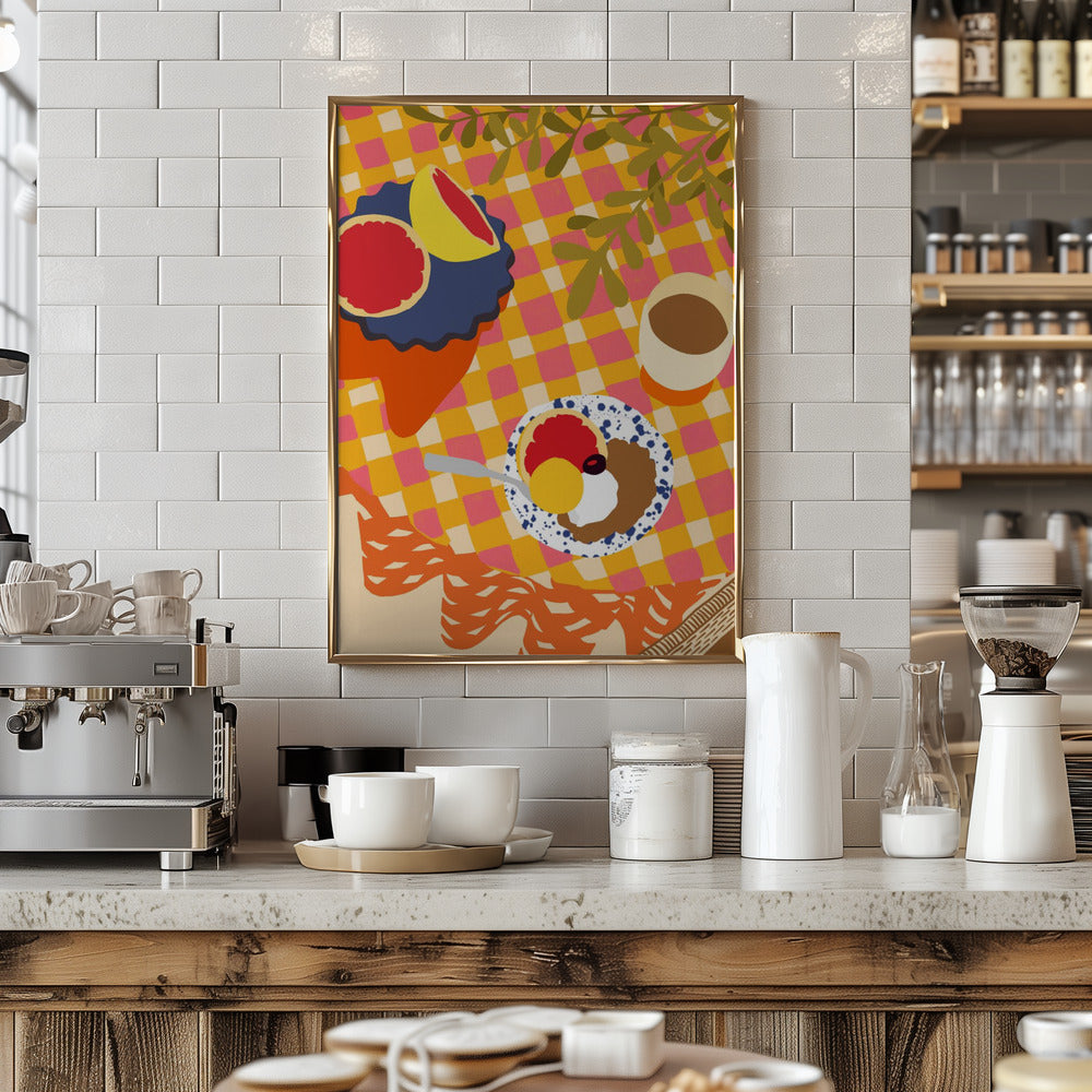 Blooms and Brunch - Stretched Canvas, Poster or Fine Art Print I Heart Wall Art