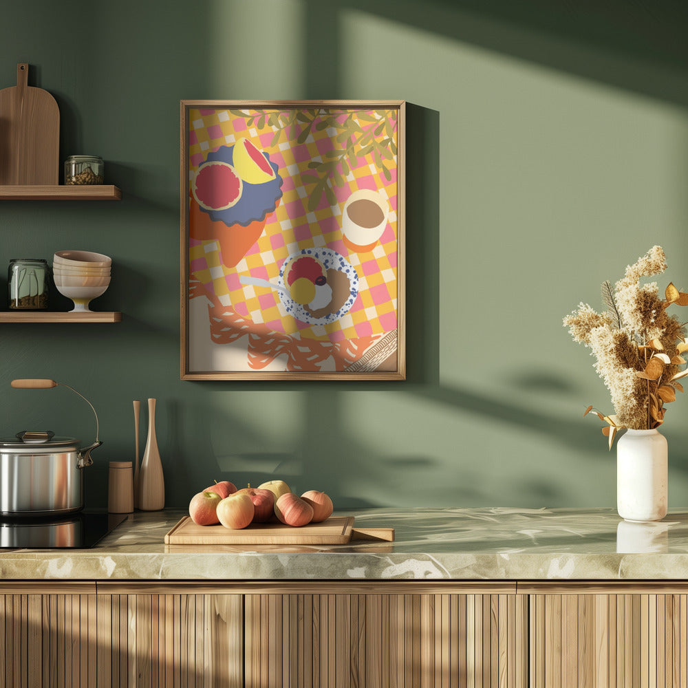 Blooms and Brunch - Stretched Canvas, Poster or Fine Art Print I Heart Wall Art