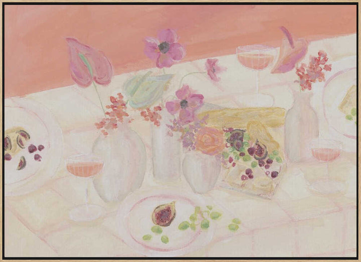 Blossoms &amp; Brunch - Stretched Canvas Poster or Fine Art Print