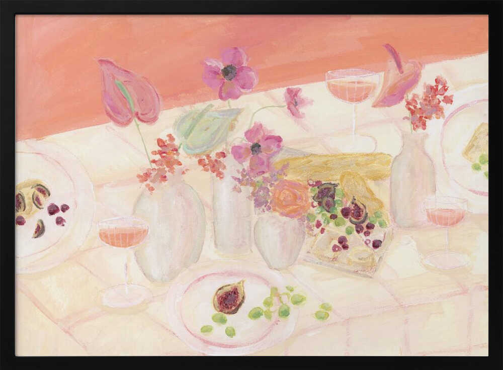 Blossoms & Brunch - Stretched Canvas Poster or Fine Art Print