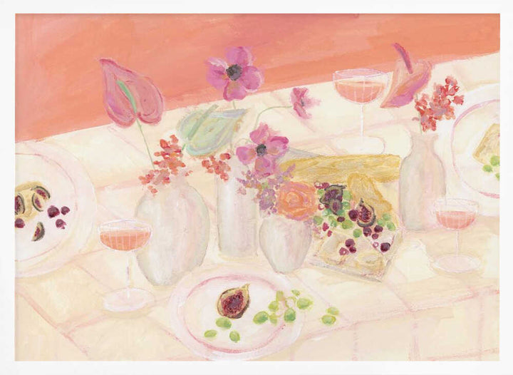 Blossoms &amp; Brunch - Stretched Canvas Poster or Fine Art Print