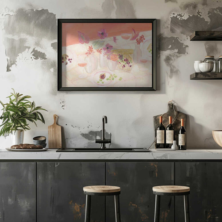 Blossoms &amp; Brunch - Stretched Canvas Poster or Fine Art Print