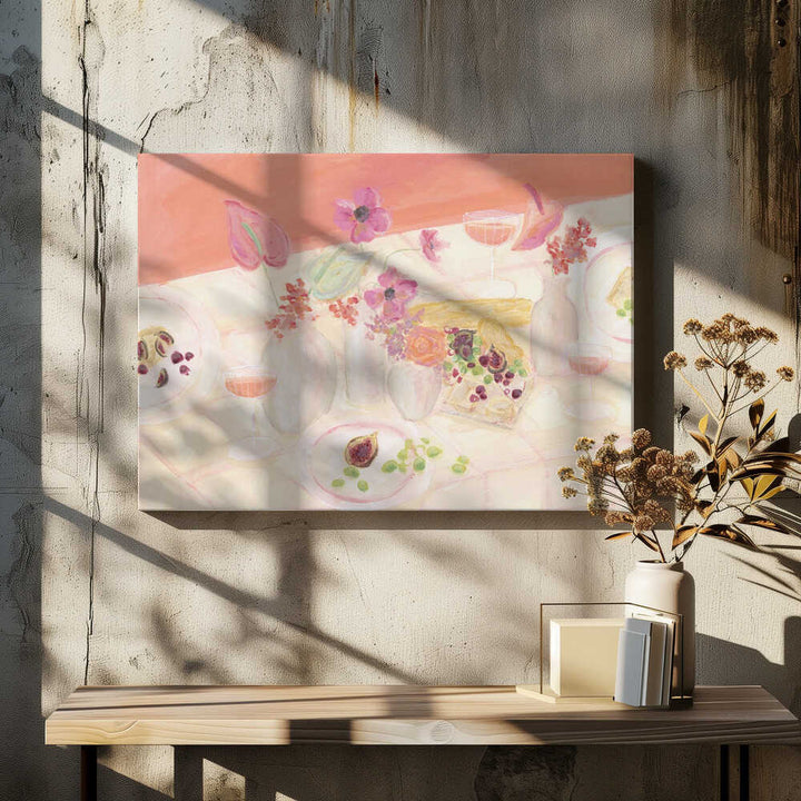 Blossoms &amp; Brunch - Stretched Canvas Poster or Fine Art Print
