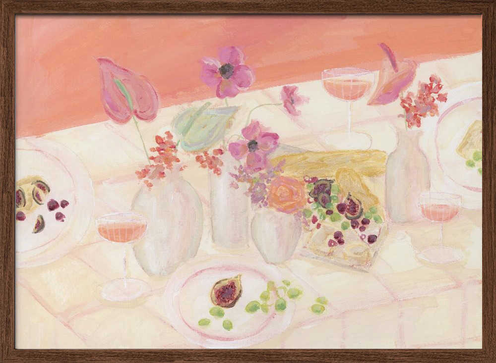 Blossoms & Brunch - Stretched Canvas Poster or Fine Art Print