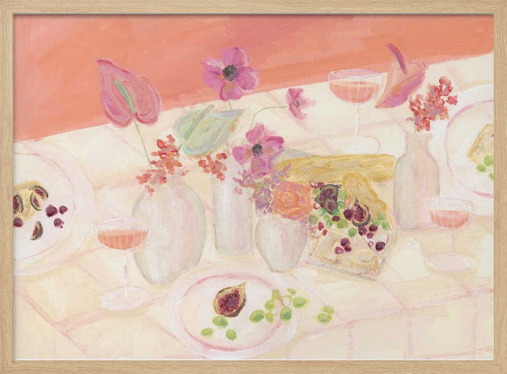 Blossoms &amp; Brunch - Stretched Canvas Poster or Fine Art Print