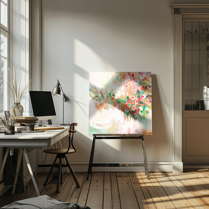 Blotch Floral - Square Stretched Canvas, Poster or Fine Art Print I Heart Wall Art