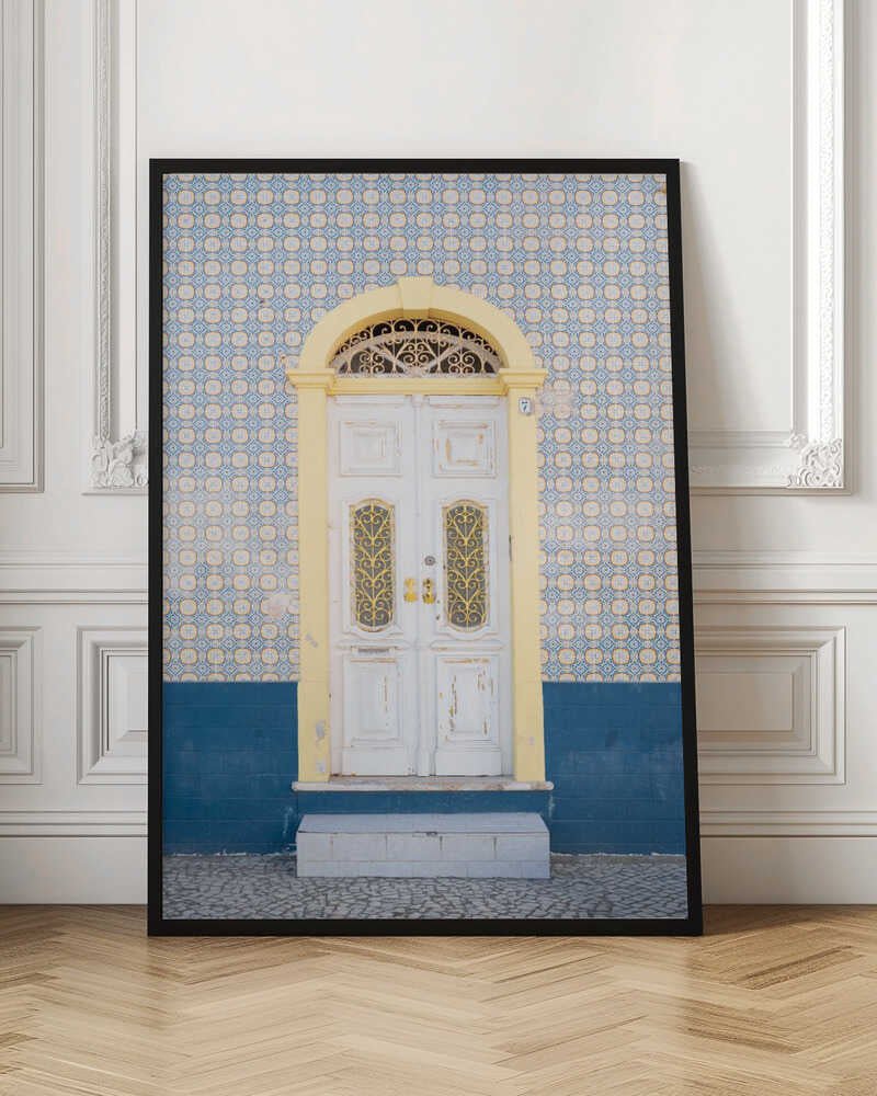 Blue and Yellow Facade - Stretched Canvas, Poster or Fine Art Print - I Heart Wall Art - Poster Print, Canvas Print or Framed Art Print
