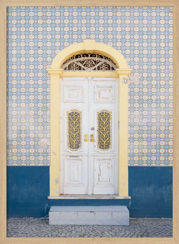 Blue and Yellow Facade - Stretched Canvas, Poster or Fine Art Print - I Heart Wall Art - Poster Print, Canvas Print or Framed Art Print