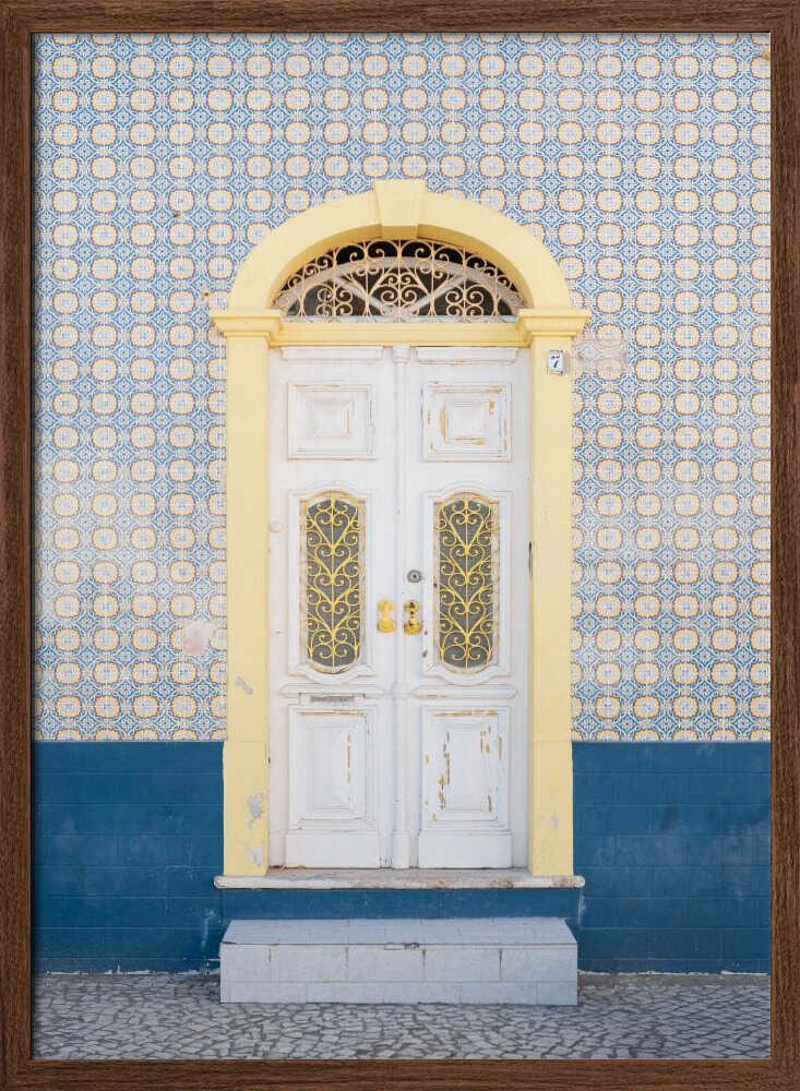 Blue and Yellow Facade - Stretched Canvas, Poster or Fine Art Print - I Heart Wall Art - Poster Print, Canvas Print or Framed Art Print