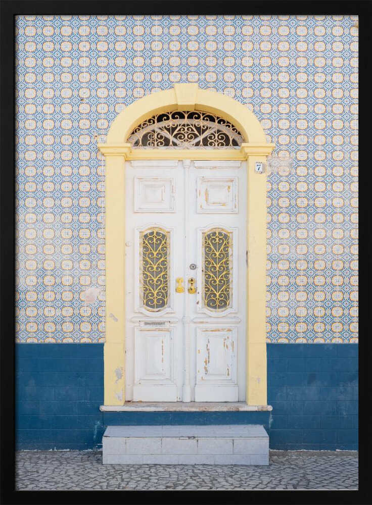 Blue and Yellow Facade - Stretched Canvas, Poster or Fine Art Print - I Heart Wall Art - Poster Print, Canvas Print or Framed Art Print