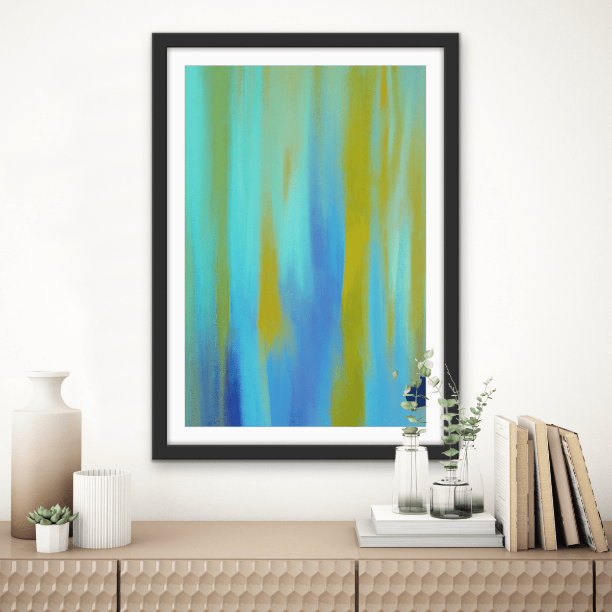 Blue Aura - Abstract Colour Stretched Canvas or Wall Art Print - I Heart Wall Art - Poster Print, Canvas Print or Framed Art Print