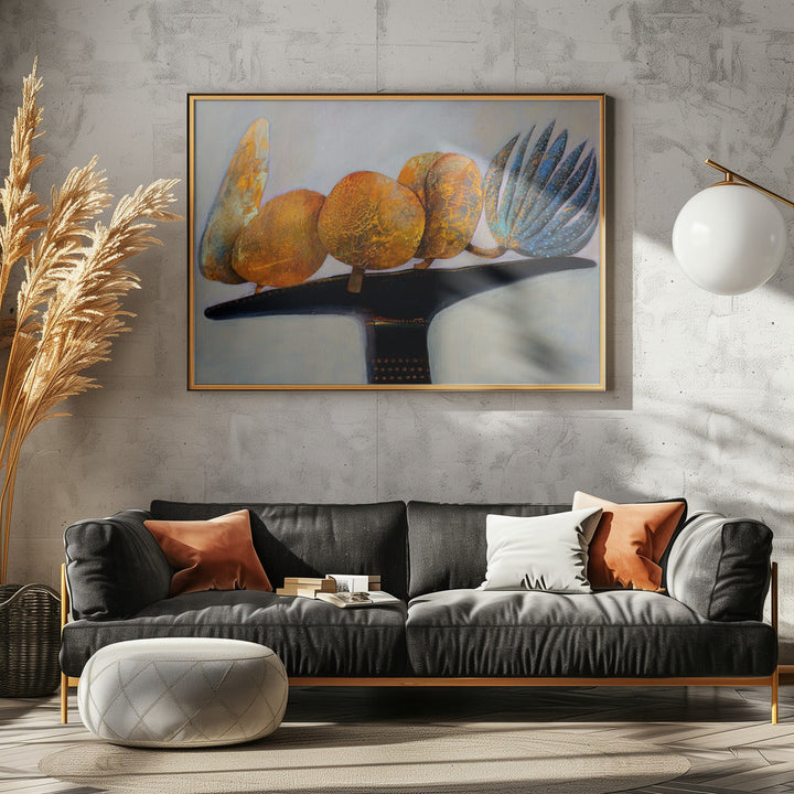 Blue Bananas - Stretched Canvas, Poster or Fine Art Print I Heart Wall Art
