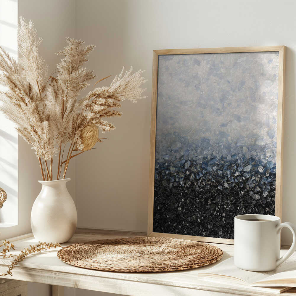 Blue Black Crystal Gradient - Stretched Canvas, Poster or Fine Art Print - I Heart Wall Art - Poster Print, Canvas Print or Framed Art Print