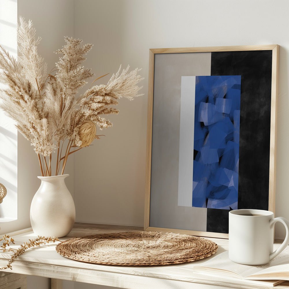 Blue Block Essence - Stretched Canvas, Poster or Fine Art Print - I Heart Wall Art - Poster Print, Canvas Print or Framed Art Print