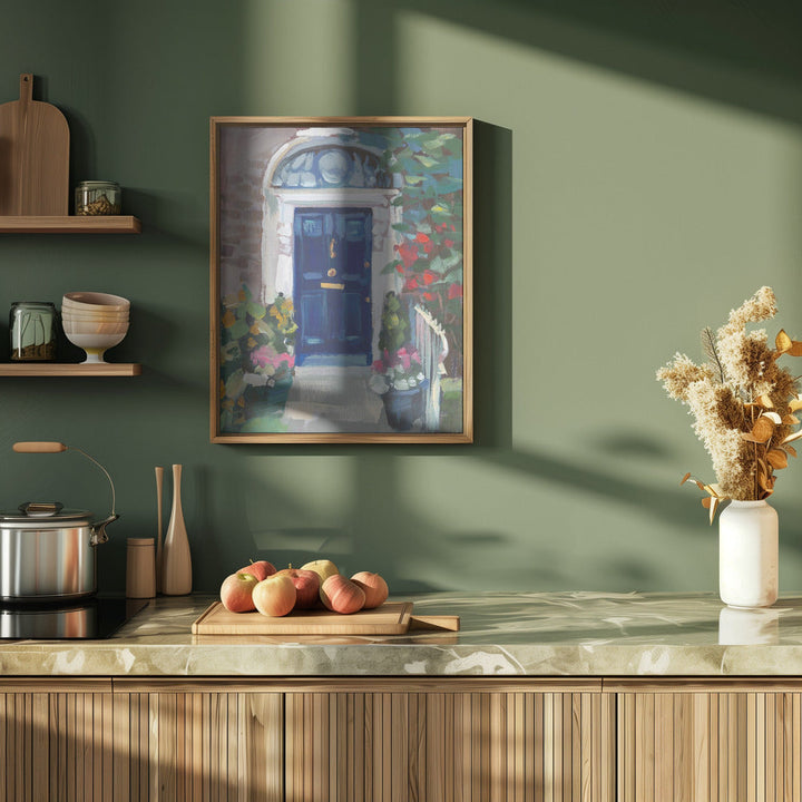 Blue Door - Stretched Canvas, Poster or Fine Art Print I Heart Wall Art