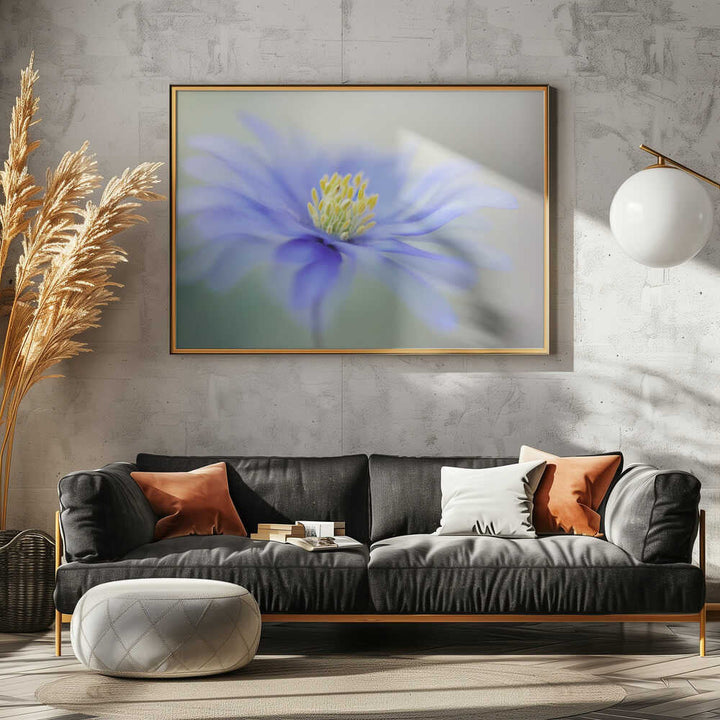 Blue Dreamy Bloom - Floral Photographic Stretched Canvas Poster or Fine Art Print