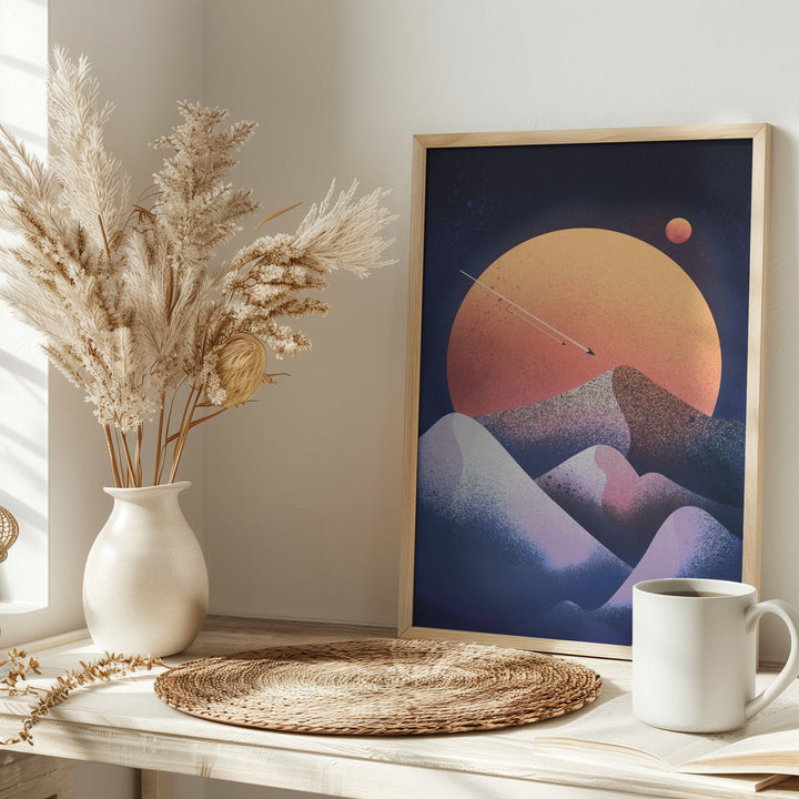 Blue Dunes - Stretched Canvas, Poster or Fine Art Print I Heart Wall Art