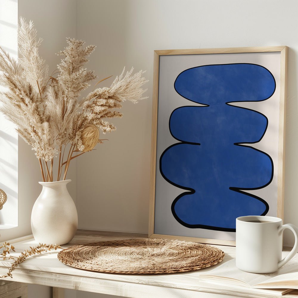 Blue Enigma Shape - Stretched Canvas, Poster or Fine Art Print - I Heart Wall Art - Poster Print, Canvas Print or Framed Art Print