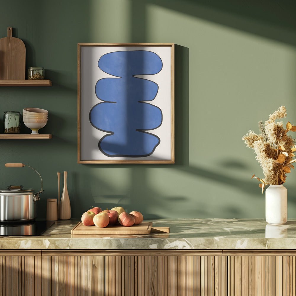 Blue Enigma Shape - Stretched Canvas, Poster or Fine Art Print - I Heart Wall Art - Poster Print, Canvas Print or Framed Art Print