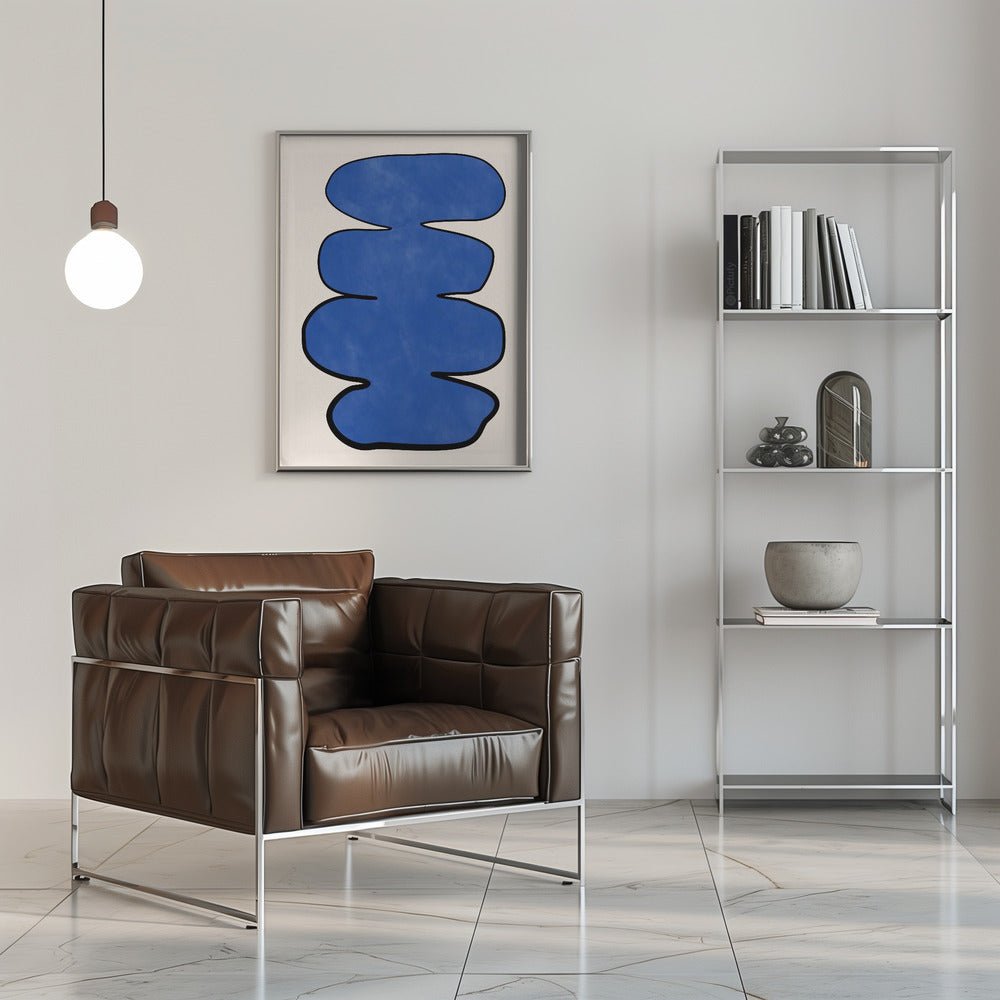 Blue Enigma Shape - Stretched Canvas, Poster or Fine Art Print - I Heart Wall Art - Poster Print, Canvas Print or Framed Art Print