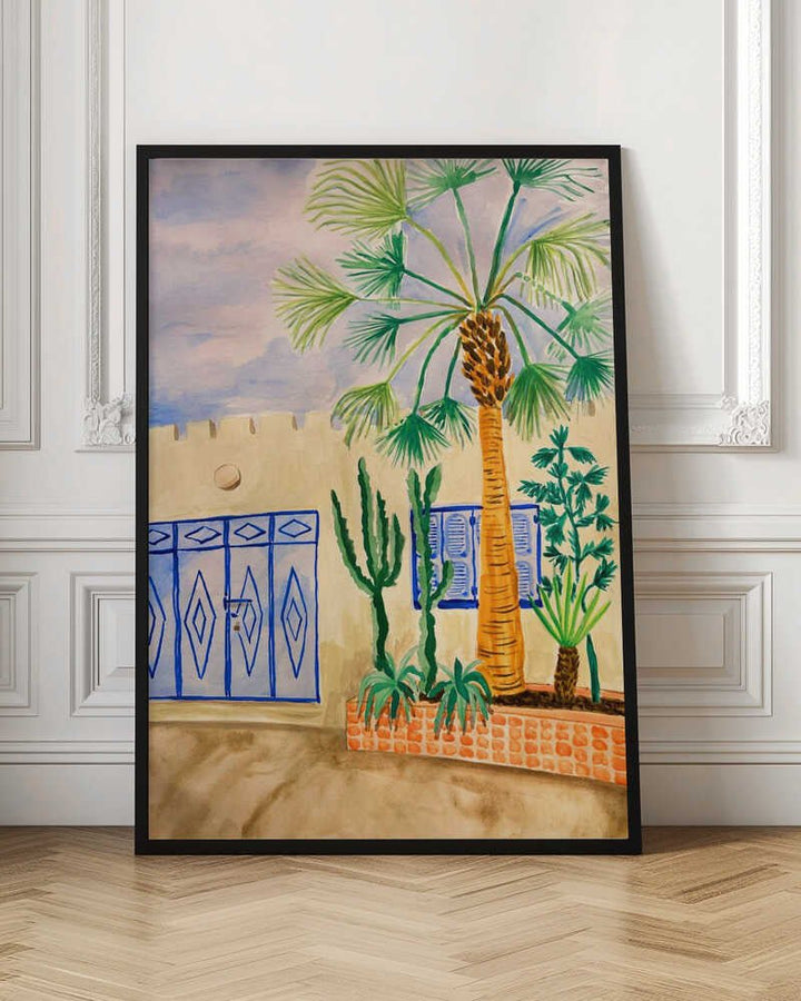 Blue Gate Oasis Garden - Stretched Canvas, Poster or Fine Art Print - I Heart Wall Art - Poster Print, Canvas Print or Framed Art Print