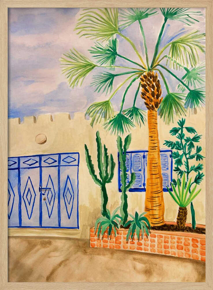 Blue Gate Oasis Garden - Stretched Canvas, Poster or Fine Art Print - I Heart Wall Art - Poster Print, Canvas Print or Framed Art Print